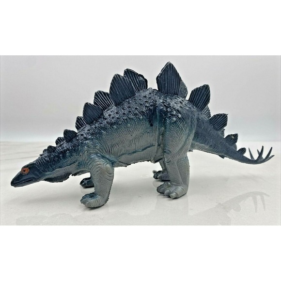 Vintage Imperial Stegosaurus 10" Dinosaur Blue/Grey Figure Hong Kong 1985 - Picture 1 of 9